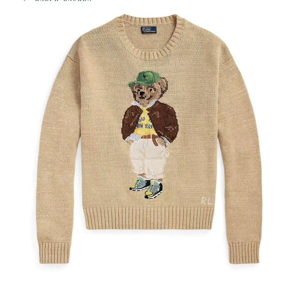 Polo Ralph Lauren Cartoon bear khaki sweater - Picture 2 of 5